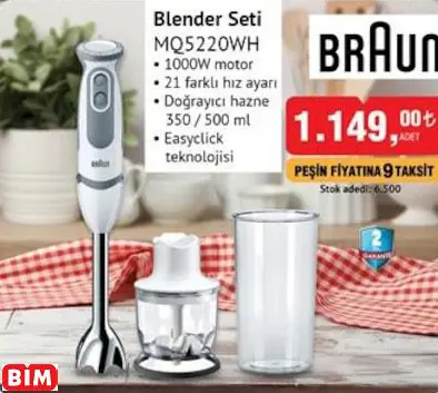 BRAUN BLENDER SETİ MQ5220WH BRAUN BLENDER SETİ MQ5220WH